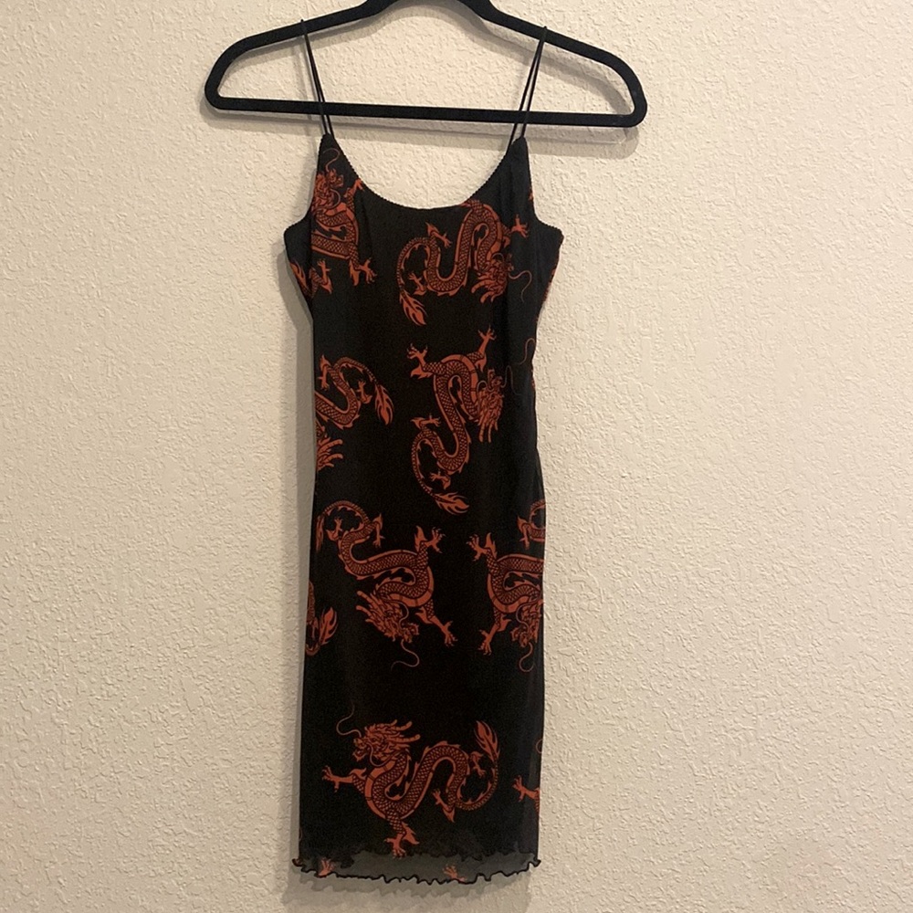 Back and red Chinese dragon dress size medium